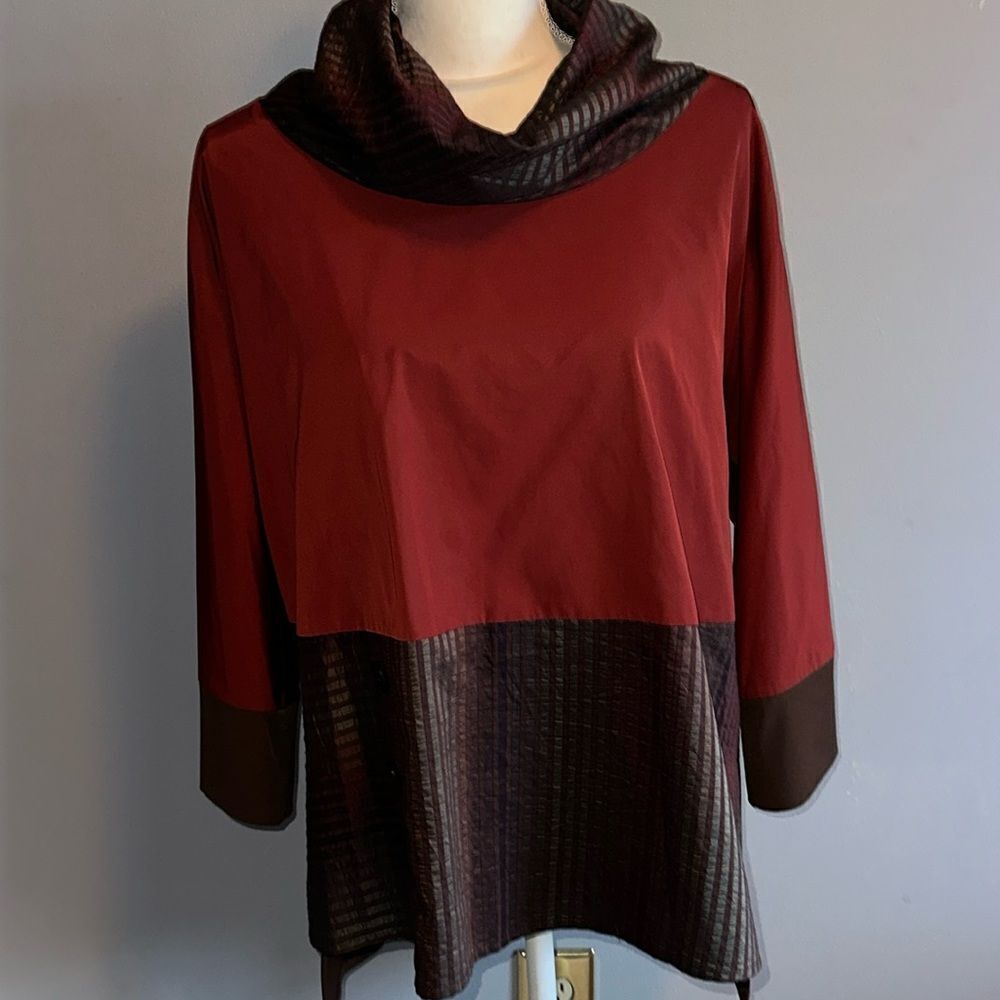 Ic Collection Rust Crop Top W/ Stripe Contrast - image 7